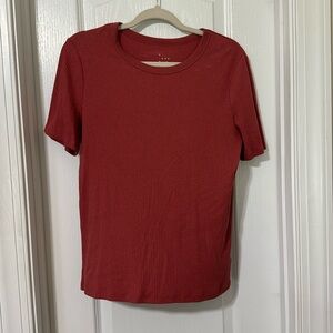 Half sleeve/Pink/Tee/Ribbed